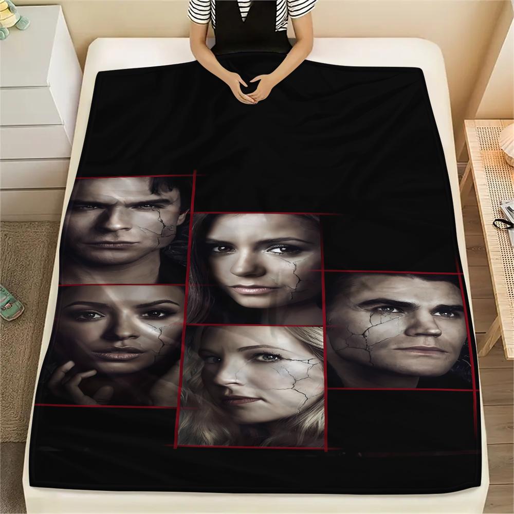 Vampire TV Characters Print Flannel Blanket,High Quality Comfortable for All Seasons,Home Decor,Warmth and Comfort,Perfect for Christmas Gifts