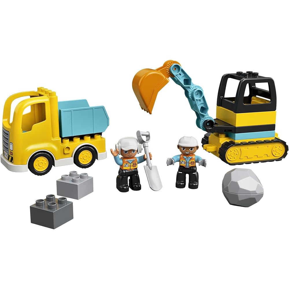LEGO DUPLO Truck and Excavator Toy Set for Kids 1.5 To 4 Years Building Blocks Vehicle Playset 10931