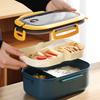 1200ml Lunch Box Bouble-layer Bento Lunch Box With Spoon Fork Portable Kid Bento Box with Compartments For Office Camping School