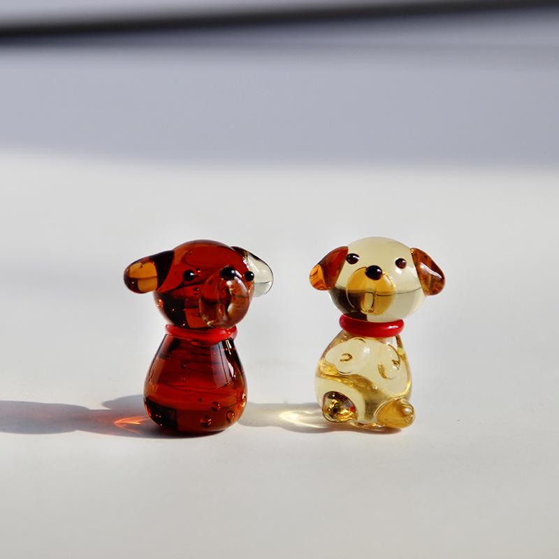 Teddy, Corgi, Shiba Inu, and Pomeranian Glass Animal Ornaments