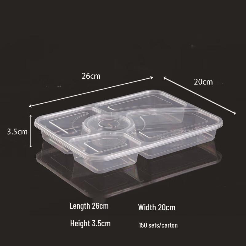 Thickened 5-Compartment Meal Prep & Takeaway Containers with Lids