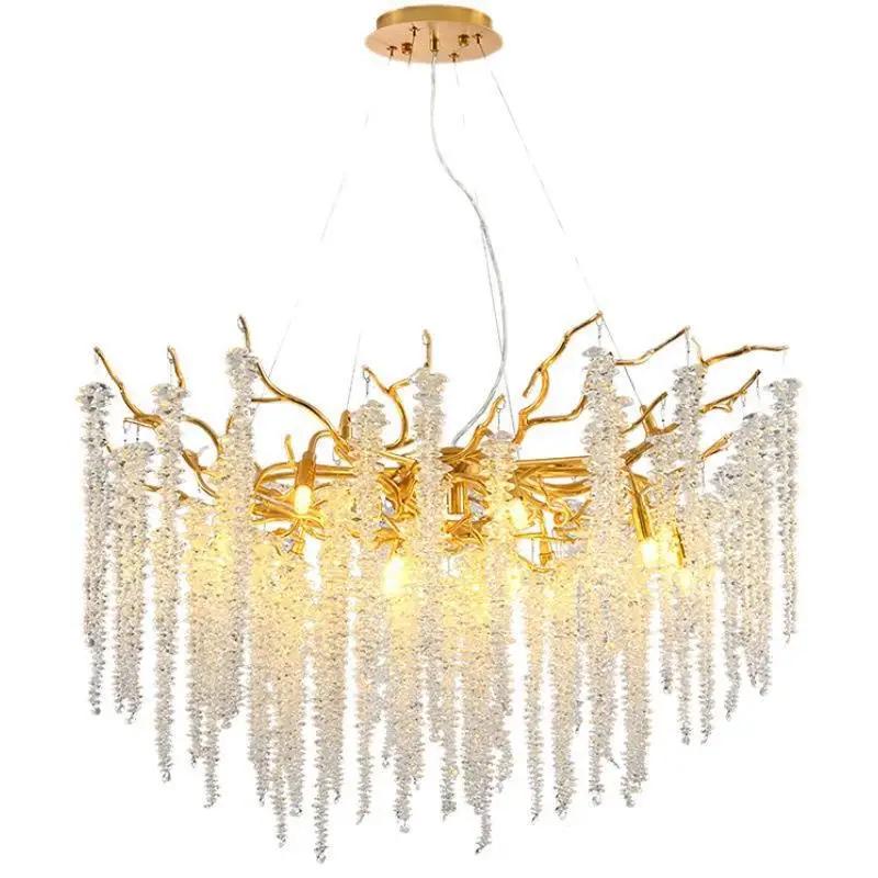 Candelabru Cristal Pendant Lumini Insulă Iluminat Bucătărie Decorare Sufragerie Crengă Pom Candelabre Corp de iluminat