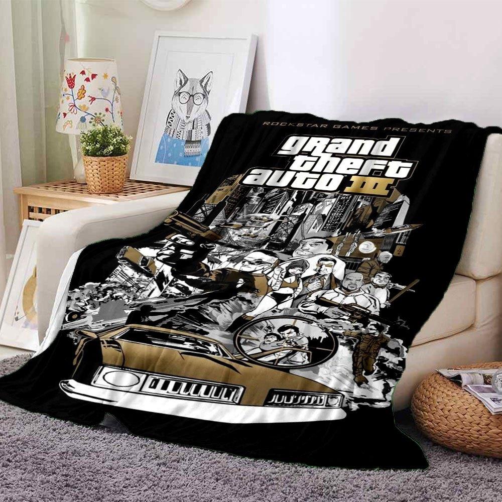 1pc Grand Theft Auto Soft Flannel Blanket with Designer Print A Cozy Blanket for All Seasons, Perfect for the Couch, Bed, Office
