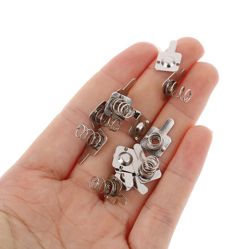 10pair/ Replacement Metal Batteries Spring Contact Plate Silver For AAA Batterie