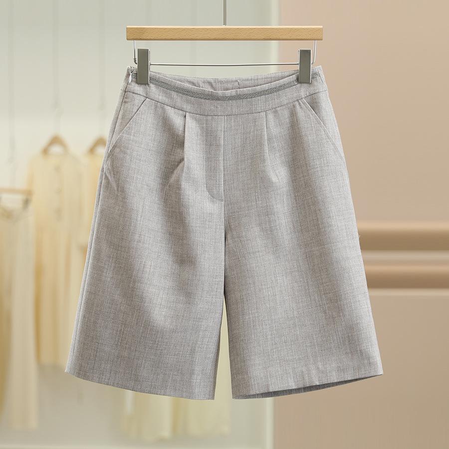 

Вэй Мэй: Шорты с высокой талией, расшитые бисером, свободного кроя, стройнящие - Осенняя коллекция Small верблюд/бежевый