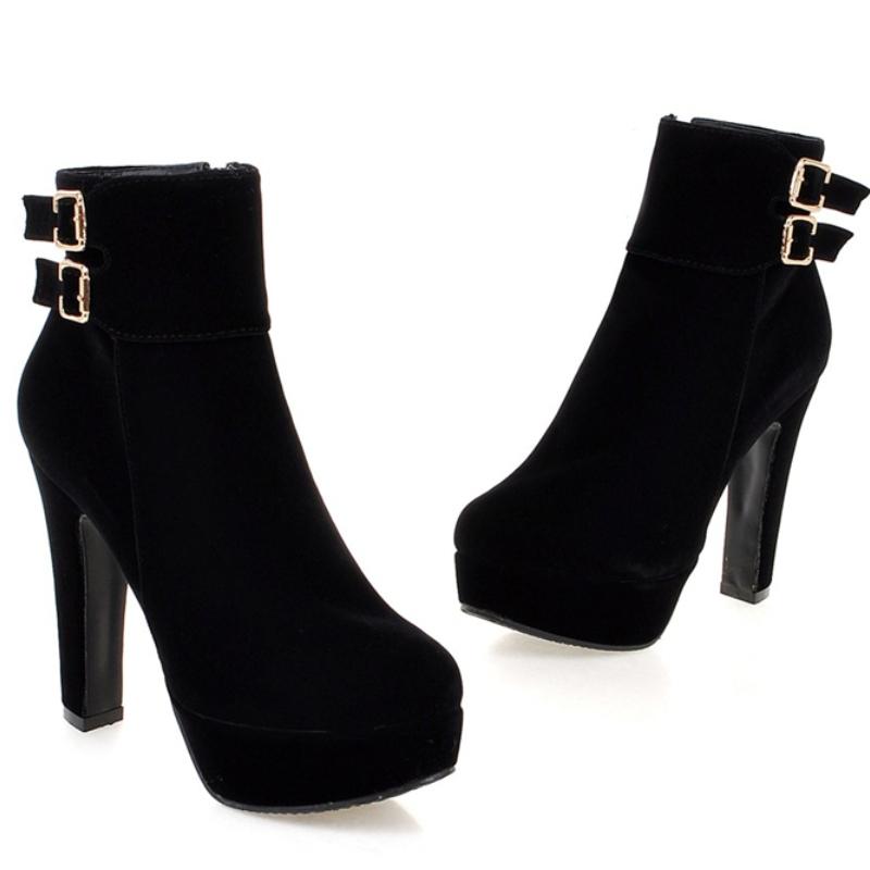 Roter Samt Damen Stiefeletten Herbst Winter Frühling Schwarz Hohe Absätze Kurzer Stiefel Für Damen Partyschuhe Schuhwerk Große Größe Mode