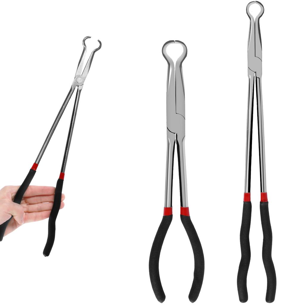 2Pcs Hose Pliers 11inch 16inch Electrical Disconnect Pliers O-shaped Hose Clamp Pliers Steel Professional Spark Plug Removal