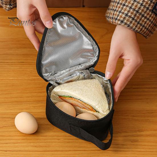 Organizer na przekąski do torby na lunch z uchwytem Łatwy do czyszczenia Wodoodporny, odporny na plamy, trójkątny, wykonany z aluminium spożywczego, podszewka torby na lunch