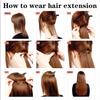 Estensioni Capelli 24 Pollici 16 Clip Acconciatura Lunga Liscia Sintetiche Bionde Nere Extension Resistenti al Calore Capelli Finti Uso Quotidiano