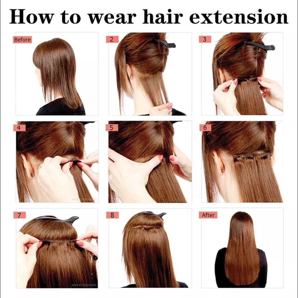 Estensioni Capelli 24 Pollici 16 Clip Acconciatura Lunga Liscia Sintetiche Bionde Nere Extension Resistenti al Calore Capelli Finti Uso Quotidiano
