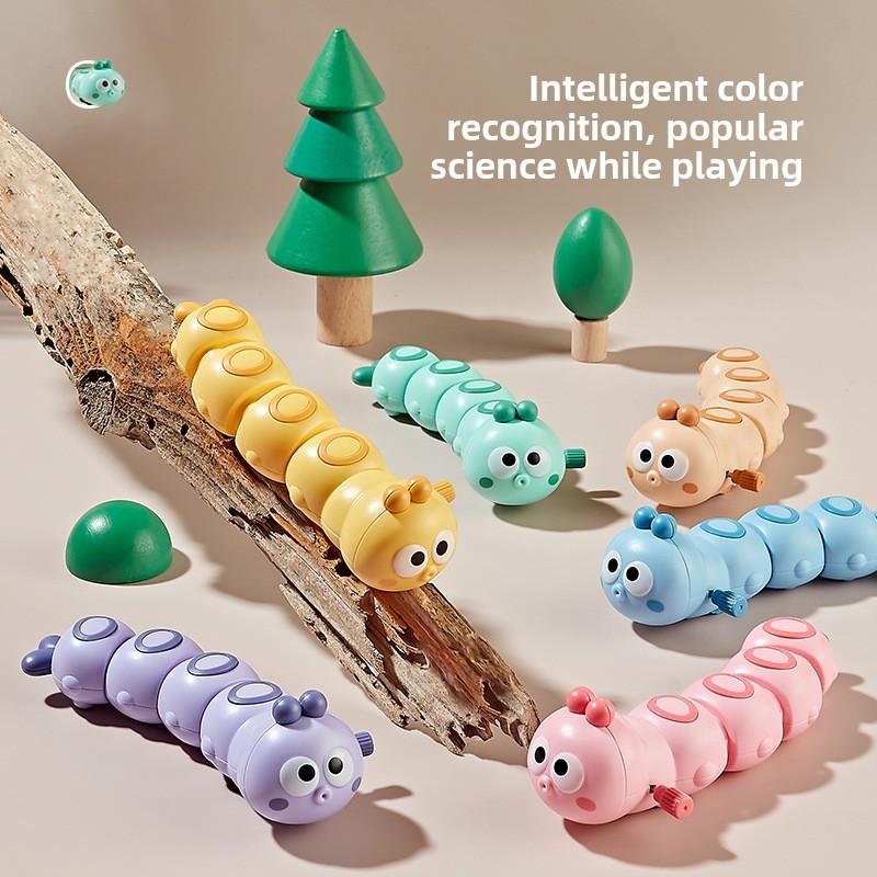 Ovly Cute Clockwork Wobbly Caterpillar Wind Up Toy Cartoon Kawaii Little Bug Decompress Anti-stress Fidget Baby Learning Toys Gifts