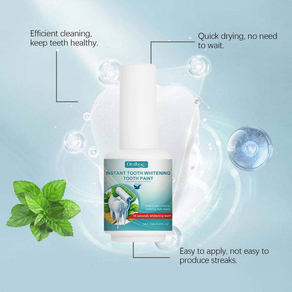 Oralhoe Teeth Stain Remover 15ml Cleans Stains and Plaque, Protects Teeth, and Whitens Teeth.