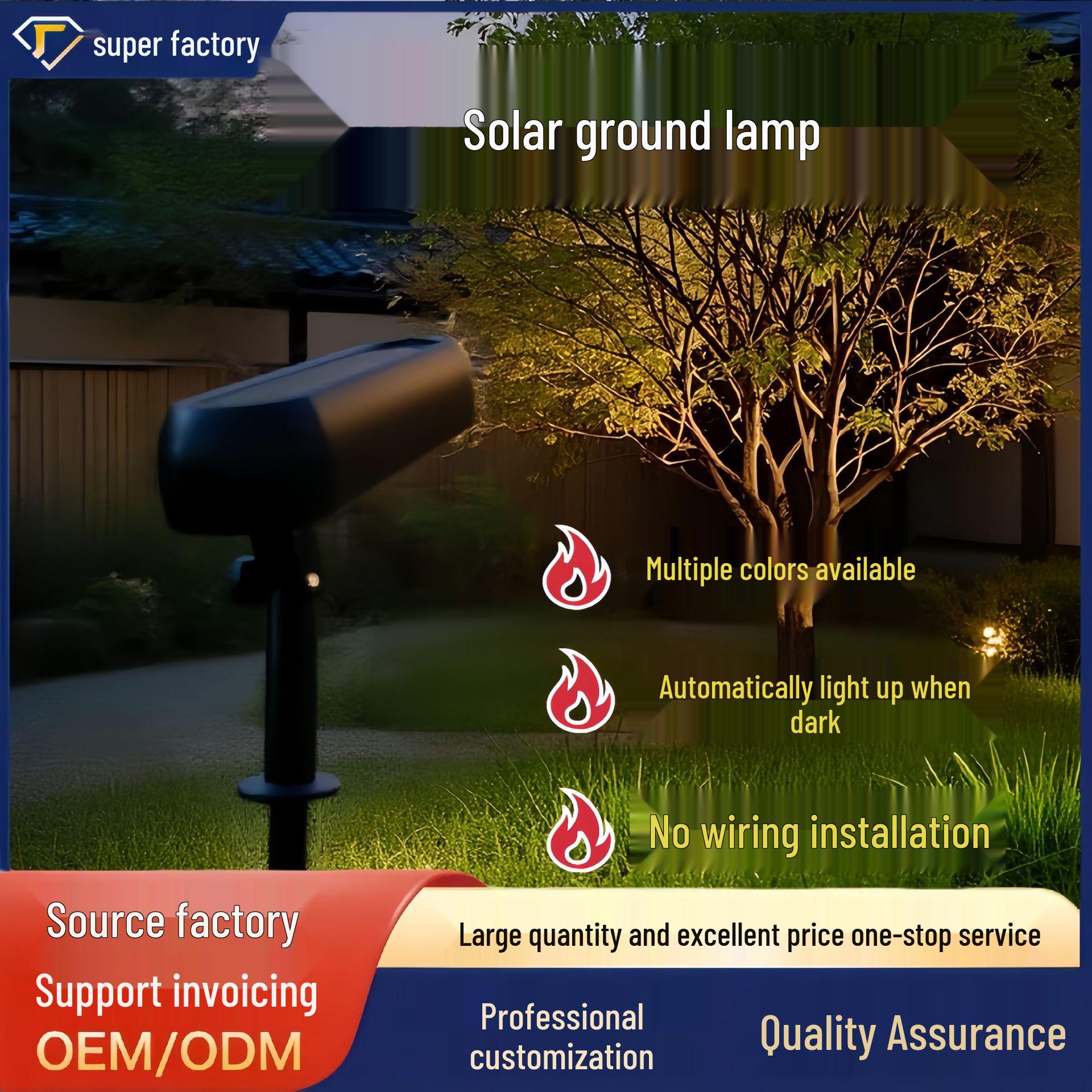

Outdoor Solar Landscape Spotlight for Garden and Courtyard Dual-use (White/Warm) Ground/Wall