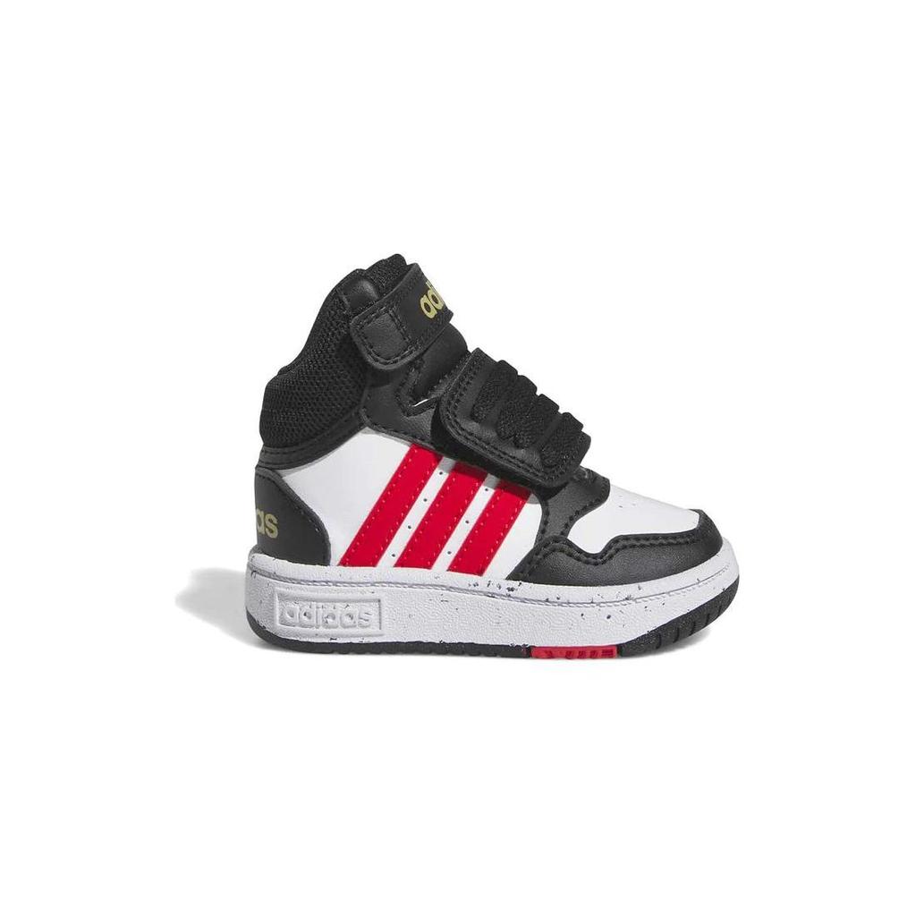 Adidas Hoops Mid I Black White Vivid Red Baby Sneakers Cloud-White Core-Black HR0229