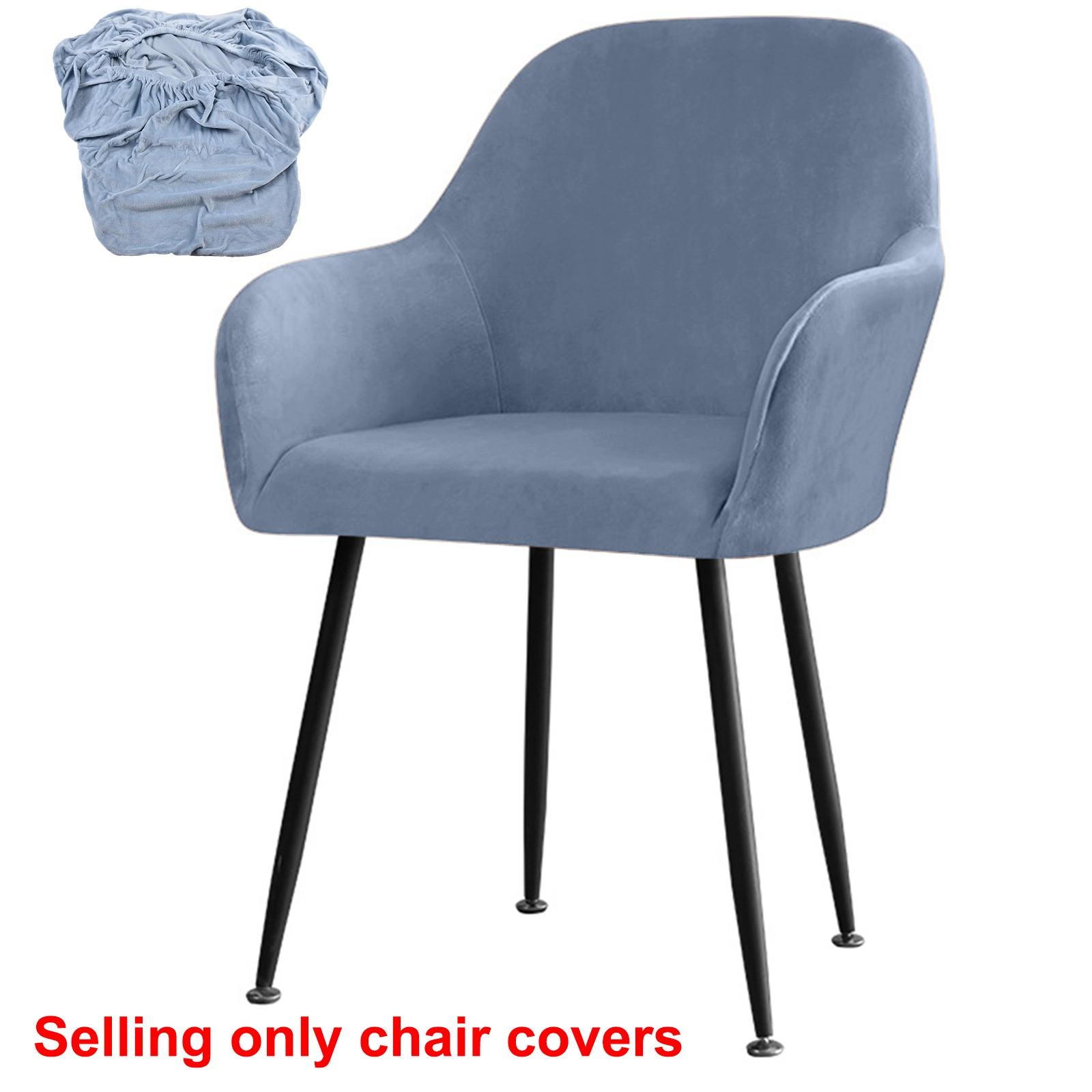 Silver Fox Velvet Fabric Stretch Home Hotel Dining Chair High Armchair Cover 1498₽