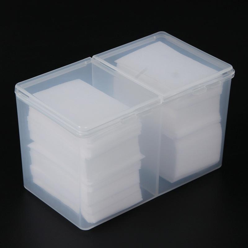 Nail Wipe Storage Box Cotton Pad Storage Box Independent Double-Compartment Nail Wipe Container Cotton Swab Stick Storage Box