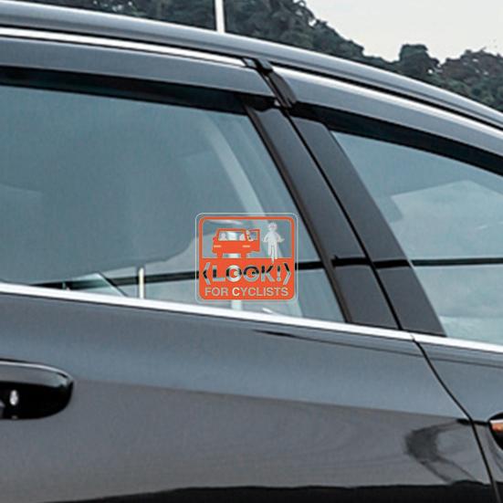 Yousheng 4Pcs Car Door Safety Sticker Reflective Warning Labels for Vehicle Window Creative Weatherproof Automatic Decal Set