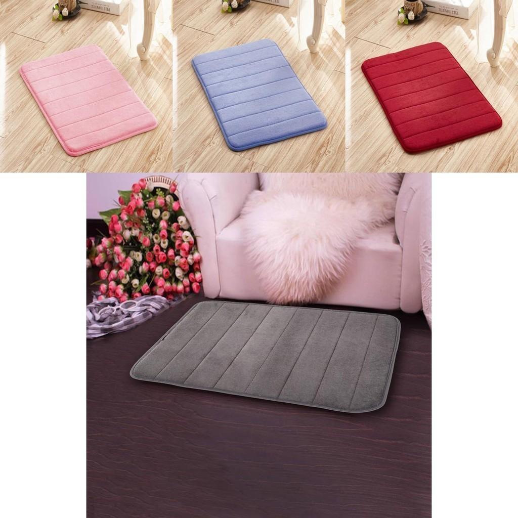 Tapis de bain en mousse à mémoire de forme luxueusement doux avec velours corail et fond antidérapant