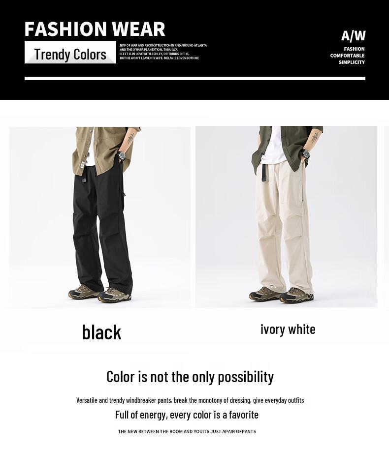 SWAMP AREA Men's American Retro Loose Straight Cargo Pants WS017