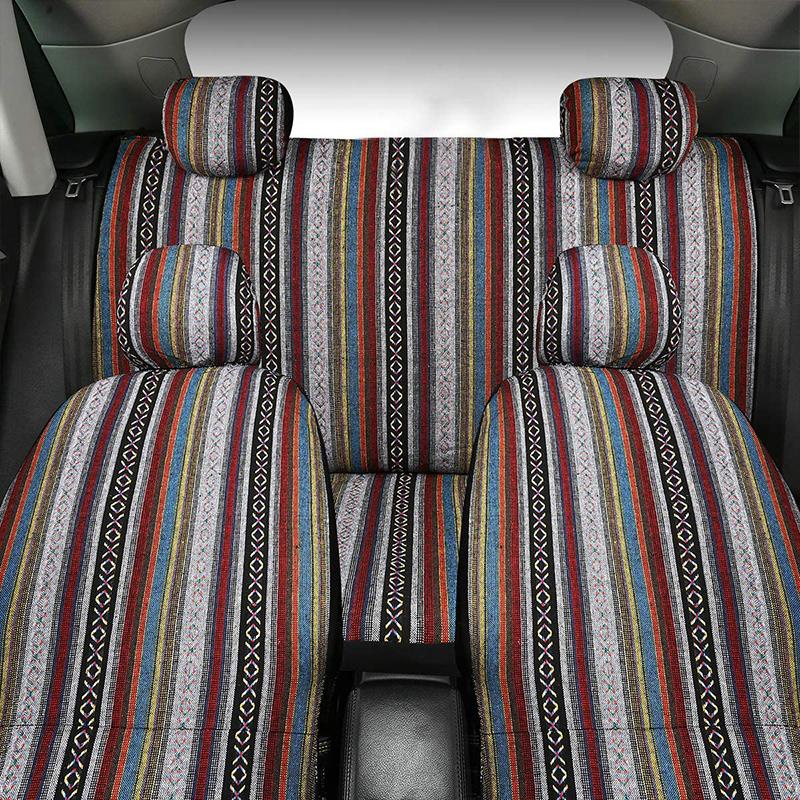 Universal Car Seat Cover Set Multi-color Ethnic Style Durable Bucket Seat Cover for Car Auto Automotive Protector