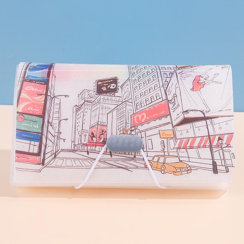 A6 Mini Regenbogen Akkordeon Tasche: Kunststoff-Klemmmappe & Rechnungsmappe mit 13 Fächern
