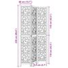 Vidaxl Room Divider, 3-Panel, Solid Paulownia Wood