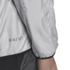 Adidas Rdy Hooded Windbreaker Jacket Light Gray Heather Solid a Jersey Top with a Small Logo and Regular Men's Wind. (KWX77), Gray/White (JG8532),