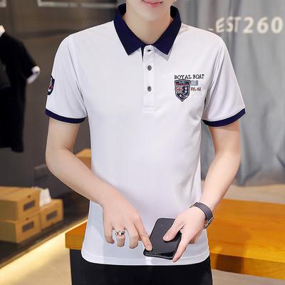 Letnia męska koszulka z krótkim rękawem Koszulka polo Klapa Haftowana koszulka z krótkim rękawem