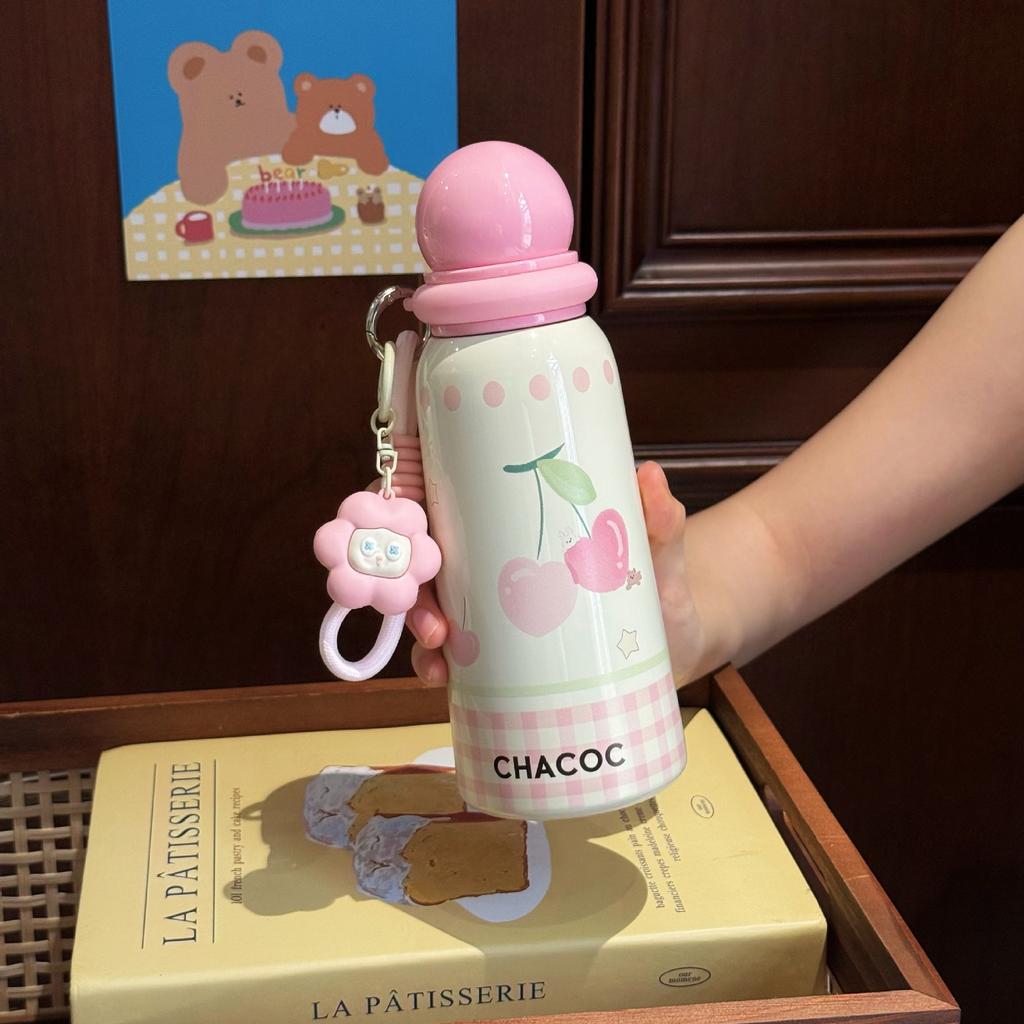Creative Cartoon Thermos Cup for Girls, High-value Direct Drinking Water Cup, Cold-keeping, Portable and Cute Student Accompanying Cup Gifts