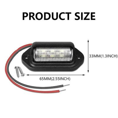 6 LED Car License Number Plate Lights Universal 12-24V For SUV Truck Trailer Van White Side Lamp Bulbs Car License Plate Lights