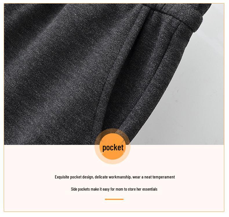 Cozy Fleece-Lined Harem Pants: Stylish, Warm & Loose Fit for Autumn/Winter. Ideal for Middle-Aged & Elderly.