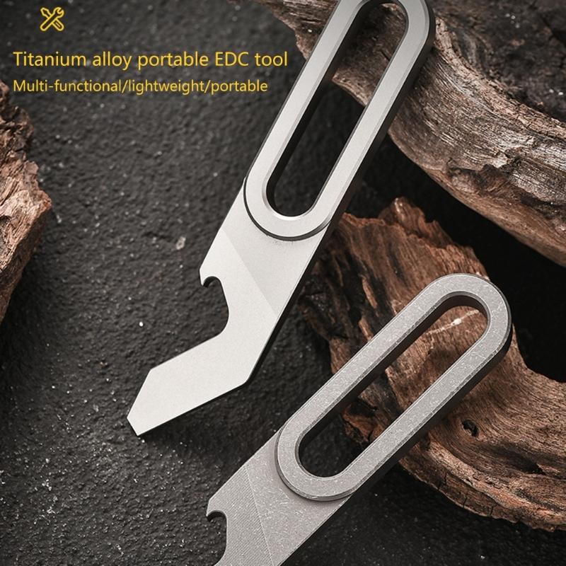 Professional Multiple Tool With Pry Bar Bottle Opener Nail Extractor & Portable Keychain Clip for Camping Hiking Travel