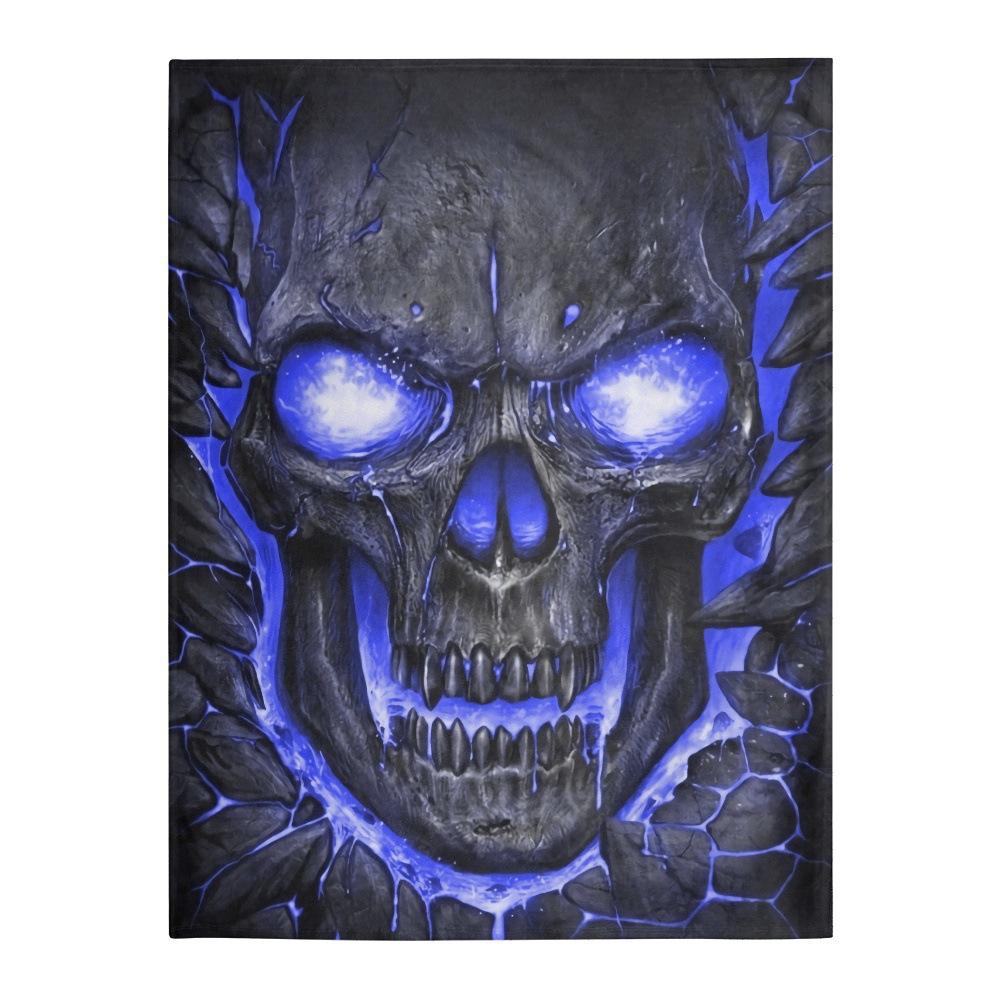 Halloween Rose Skull Head digitalprinted polyester Bedroom velvet flannel soft sofa cover blanket Fleece soft sofa cover