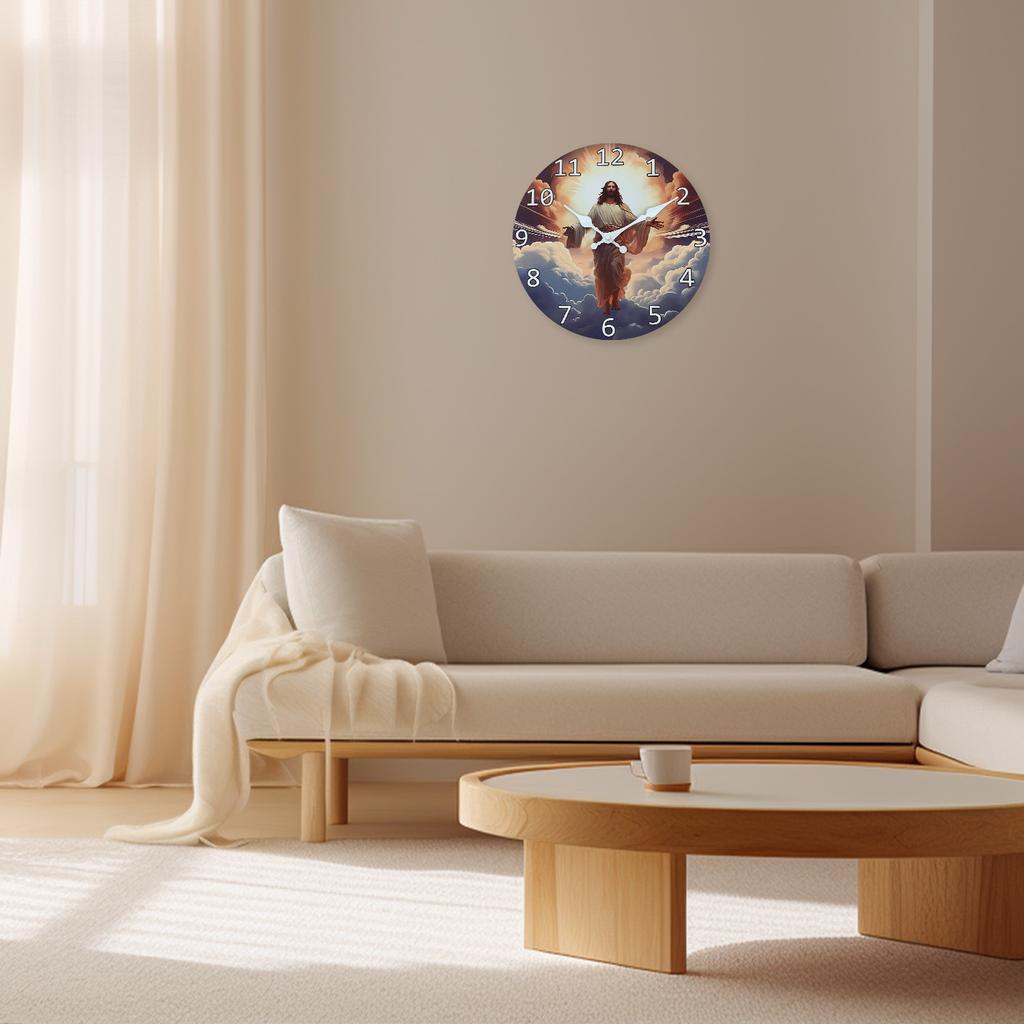 Premium-Quality Artistic Circular High-Standard Luminous High-Standard Jesus Superior-Grade Rising First-Class Pattern High-Standard Wooden