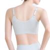 Bradelis New York Wireless Cotton Blend Stretch Hybrid Heart Cup Size Ash Medium Shapewear, Bra, 25, Blue,