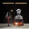 Rotating Wine Decanter Set with Solid Wood Base