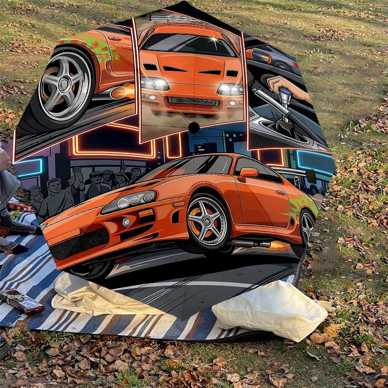 1PC car racing Umbrella-8-Rib Reinforced Portable Folding Travel Suitable for All Seasons Outdoor Daily Use -J0349