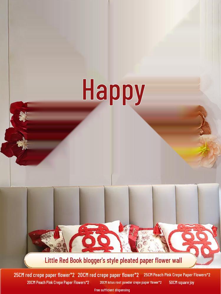 Wedding Decoration Set for Groom's New Home: Living Room TV Wall & Flower Decor