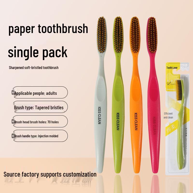 

Зубная щетка с широкой головкой и мягкой щетиной для глубокой чистки межзубных пространств на 360°, семейный набор для мужчин и женщин.