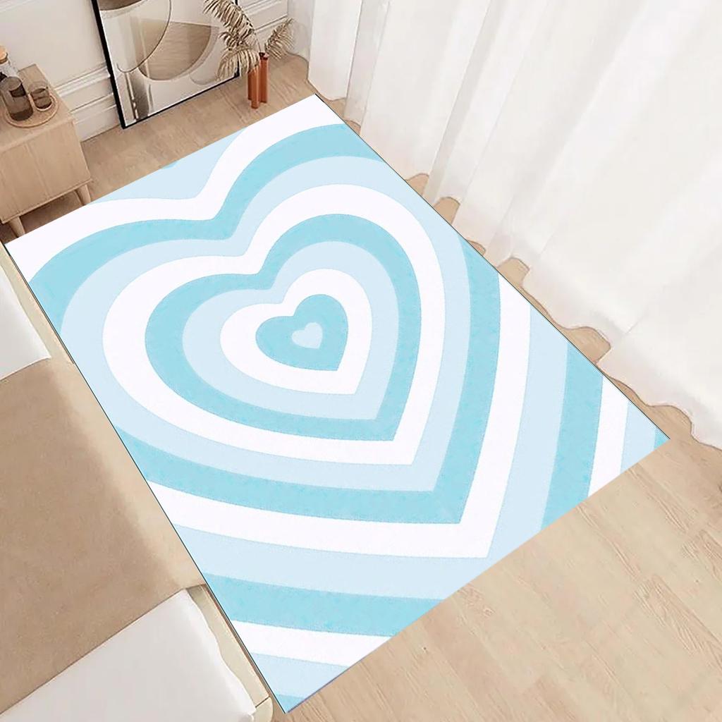 Visual Art Love Carpet Pink Blue Green Love Rug Chief Art Carpet Living Room Bedroom Atmosphere Decoration Valentine's Day Gift