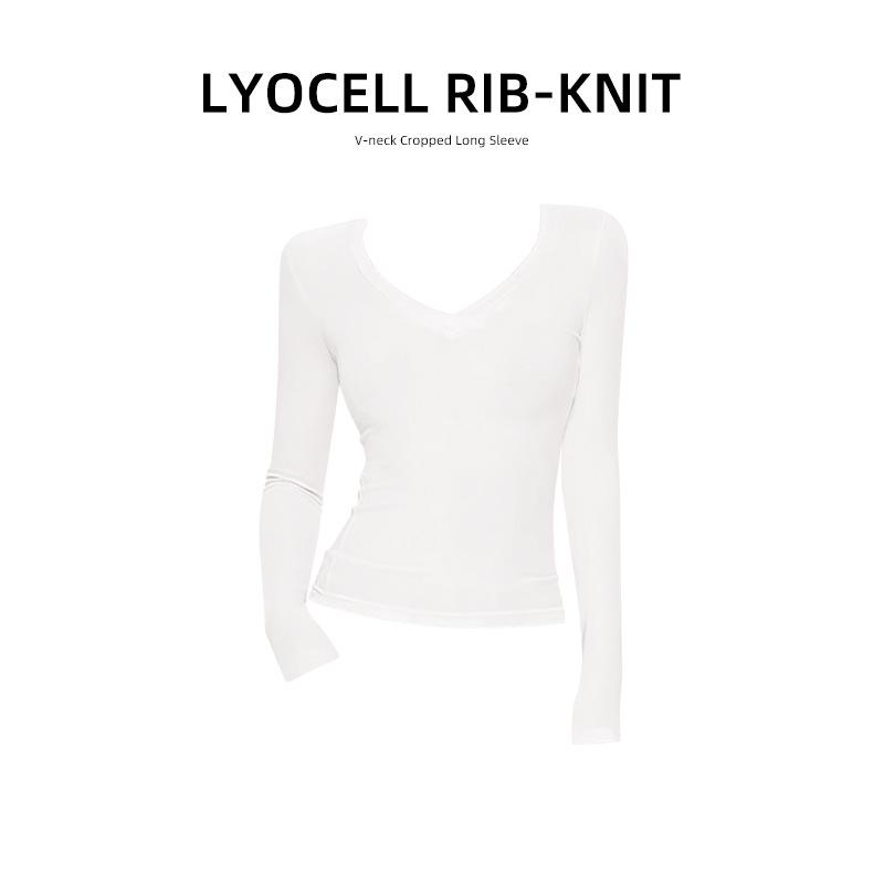 

Women s Pink Spicy Girl Tencel Lyocell Slim Fit Long Sleeve Top for Spring/Autumn XL [115-130 lbs]