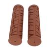 1 Pair Bike Handlebar Grips Brown Rubber Universal Shock Resistance Ergonomic Comfortable Bike Handle Grips for Bicycles Folding Bikes
