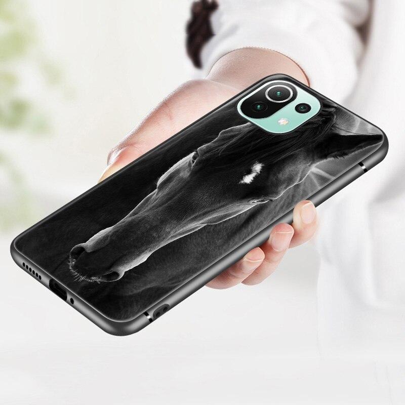 Horses Running Phone Case For Xiaomi Mi 11 Lite NE 11i 10T 11T Pro A2 A3 Lite POCO F3 M3 M4 C31 X3 Pro NFC GT Black Soft Cover