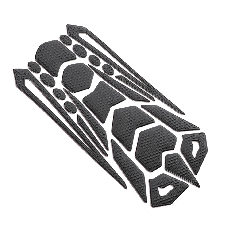 

Black Motorcycle Oil Fuel Gas Tank Protective Pad Fishbone Decal Sticker Rubber