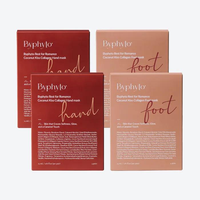 [Byphyto] Byphyto Collagen Hand & Foot Mask Pack 2-Month Package (2 Hand Packs + 2 Foot Packs) Hand Pack 2 + Foot Pack 2