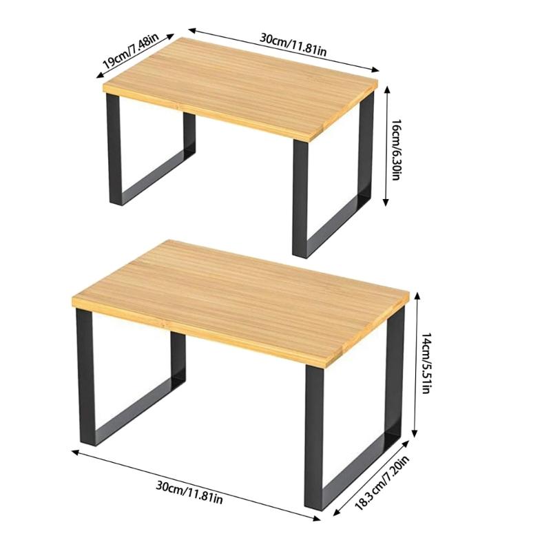 Organizzatori da Cucina Multiuso Espandibili e Impilabili Porta Spezie Comodi Scaffali da Cucina in Legno e Metallo