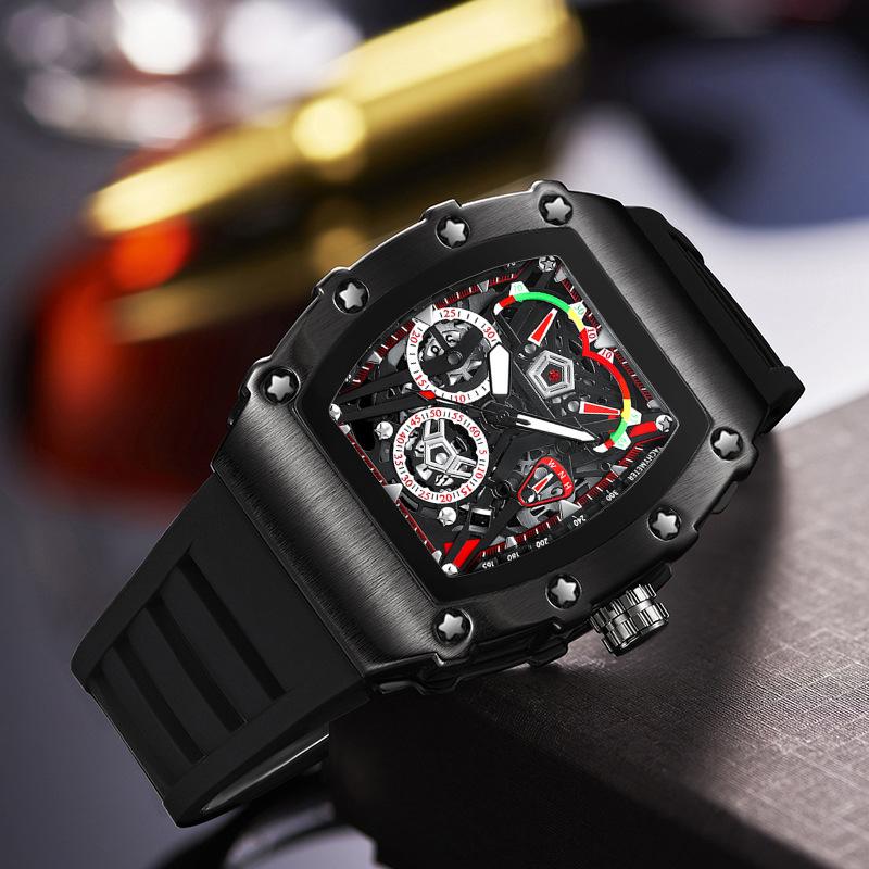 UTHAI CQ309 Fashion Men Watch Waterproof Night Light Calendar Wine Bucket Silicone Strap Quartz Watch Men's Watches