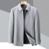 High-end Men's Jacket Spring and Autumn New Style Lapel Casual Wool Middle-aged and Elderly Dad Wear Cadre Civil Servant Jacket