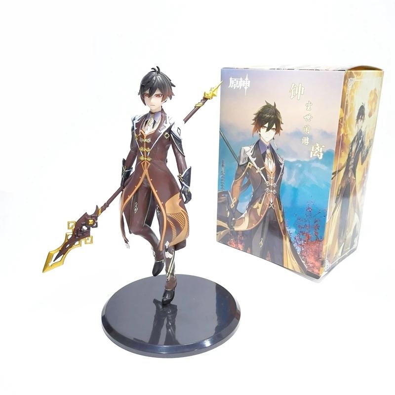 19CM Genshin Impact Zhongli Klee Hu Tao Paimon Anime Figure PVC Action Figure Model Sculpture Hand-made Desktop Decoration