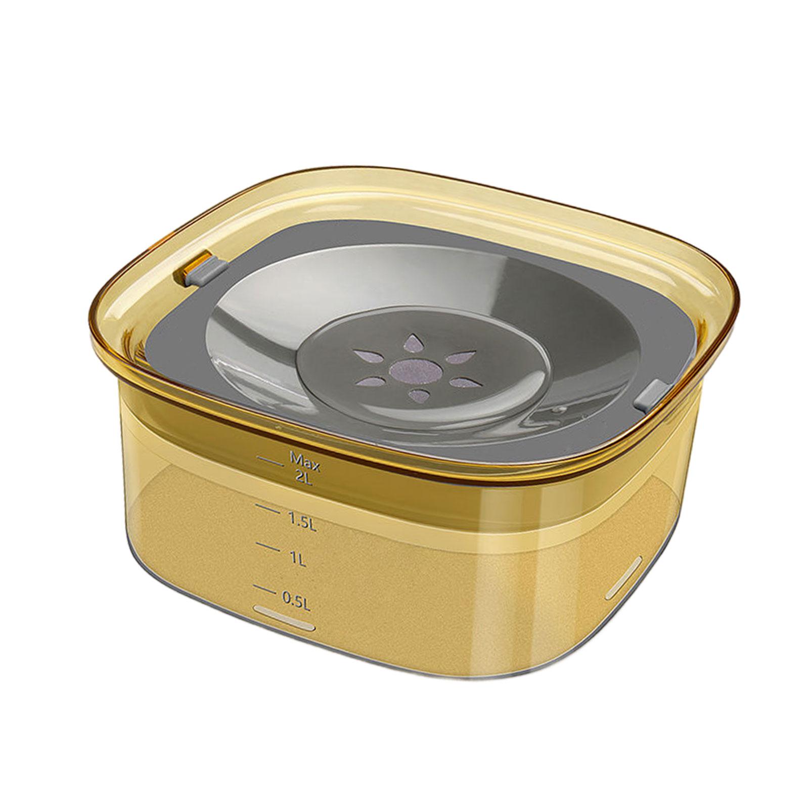 

Dog Water Bowl Travel Vehicle Carried for Medium and Large Dogs No Spill 2L Large Capacity Floating Bowl Dog Water Slow Feeder жовтий